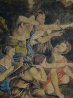 (6)dipinto su tela Diana e Attone particolare dopo il restauro